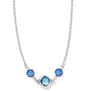 Brighton Silver & Blue Elora Gems Sky Short Necklace with Pouch